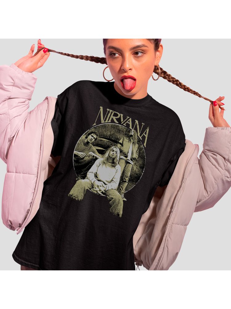 Camiseta Algodão Preta Nirvana
