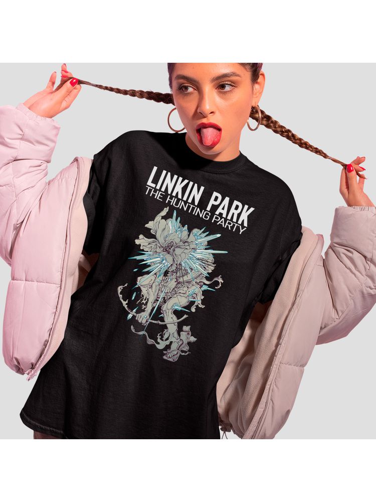 Camiseta Algodão Preta Linkin... - Bronzo