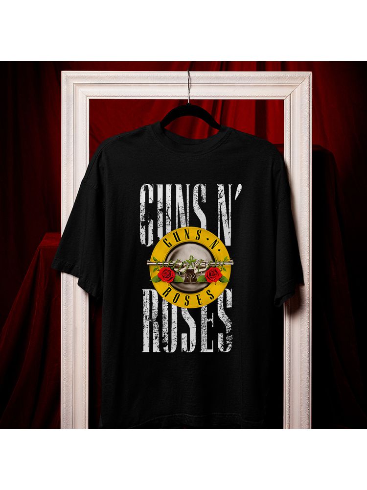 Camiseta Algodão Preta Guns n' Roses