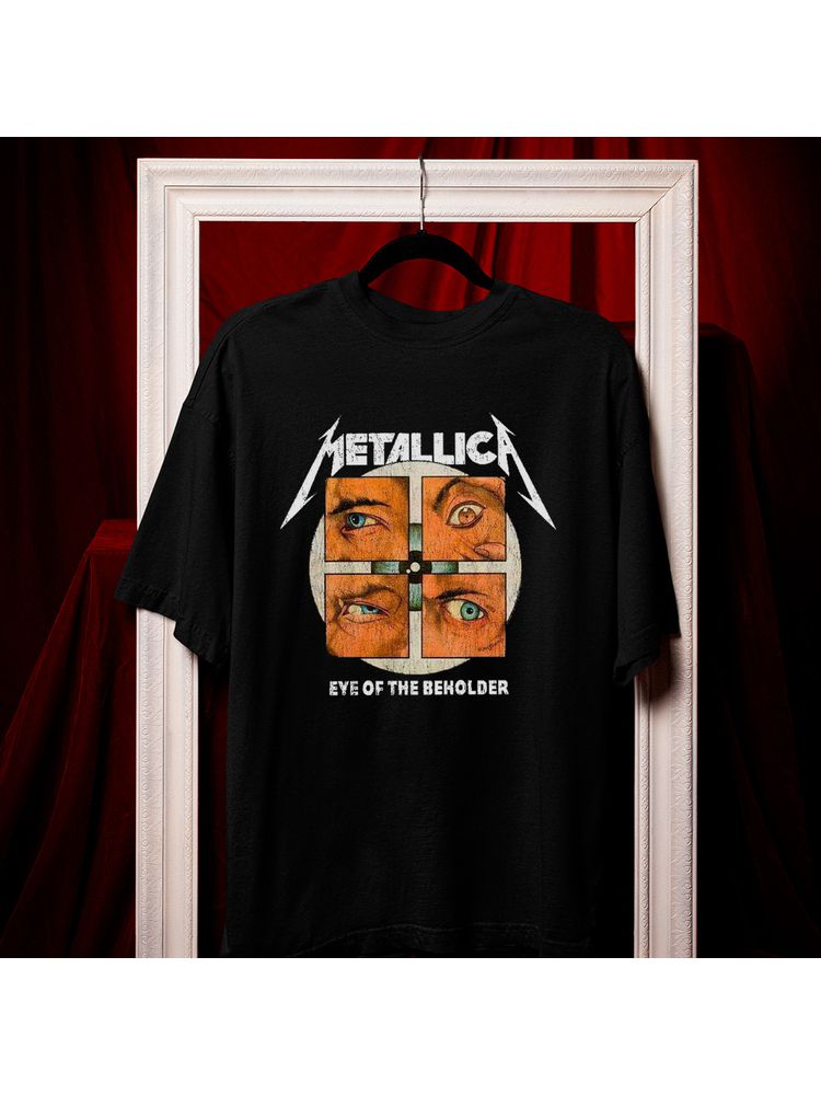 Camiseta Algodão Preta Metallica