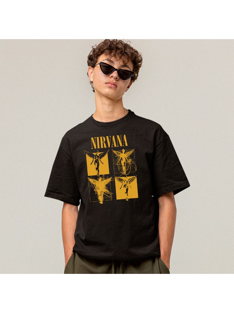 Camiseta Algodão Preta Nirvan... - Bronzo