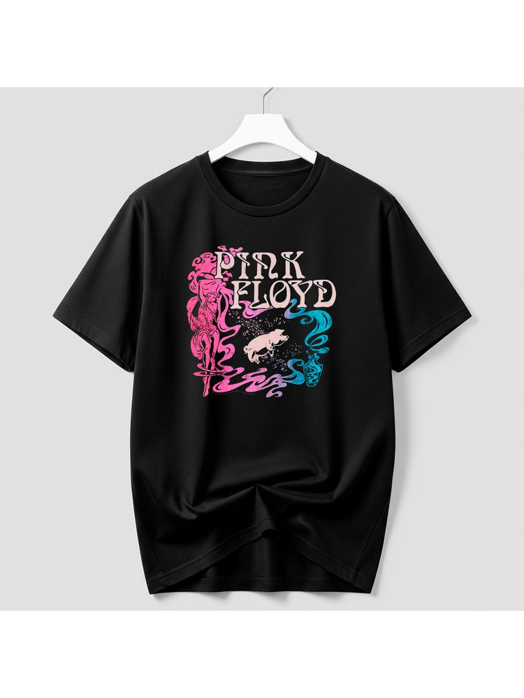 Camiseta Algodão Preta Pink F... - Bronzo