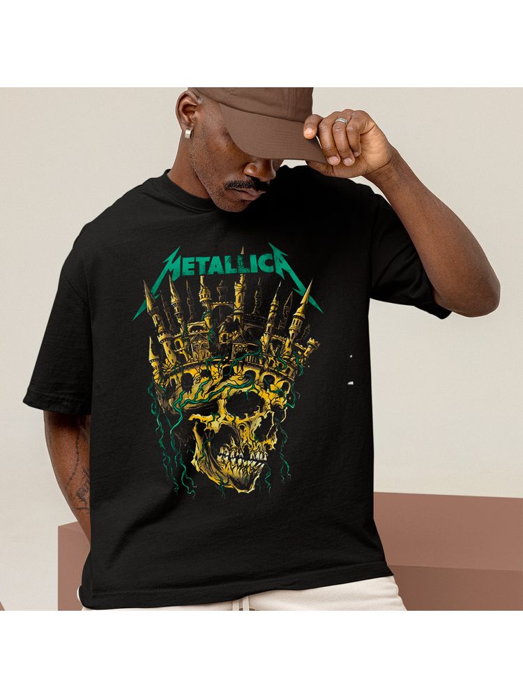 Camiseta Algodão Preta Metall... - Bronzo