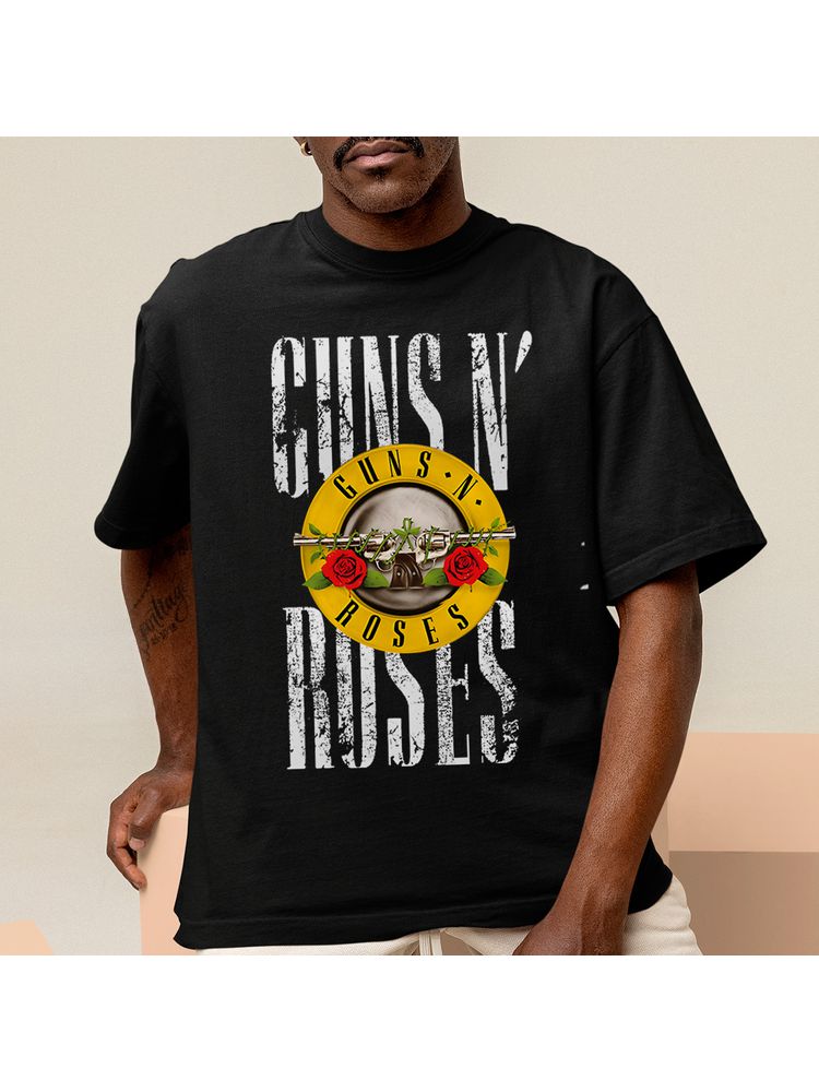 Camiseta Algodão Preta Guns n... - Bronzo