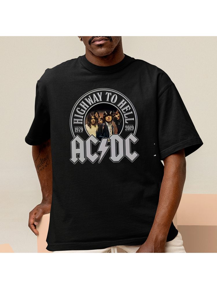 Camiseta Algodão Preta ACDC - Bronzo