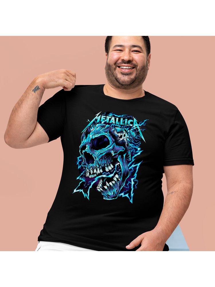 Camiseta Algodão Preta Metall... - Bronzo