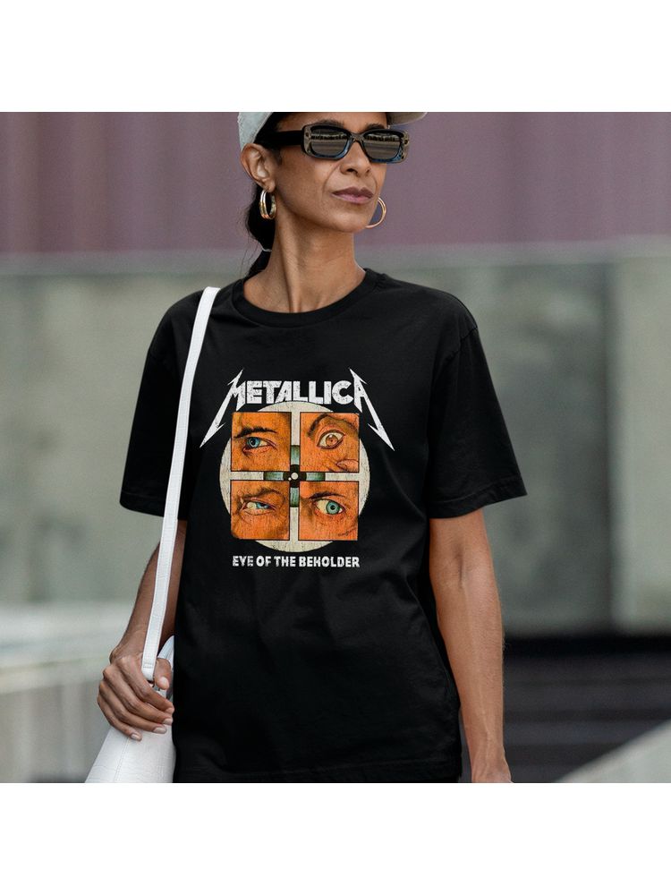 Camiseta Algodão Preta Metallica