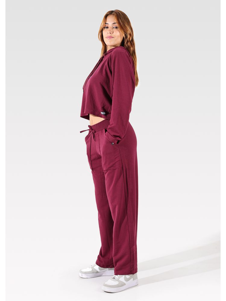 Calça Moletinho Pantalona Bordô