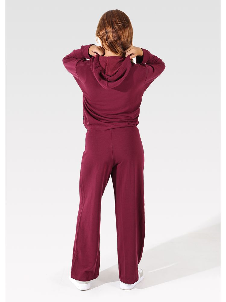 Calça Moletinho Pantalona Bordô