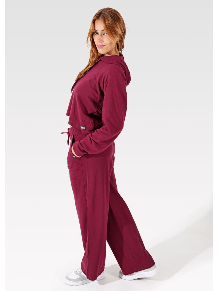 Calça Moletinho Pantalona Bordô