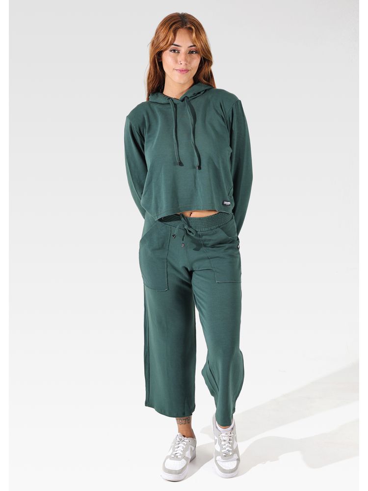 Calça Moletinho Pantacourt Verde Musgo