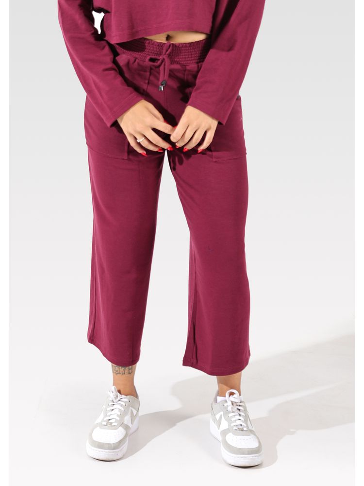 Calça Moletinho Pantacourt Bordô