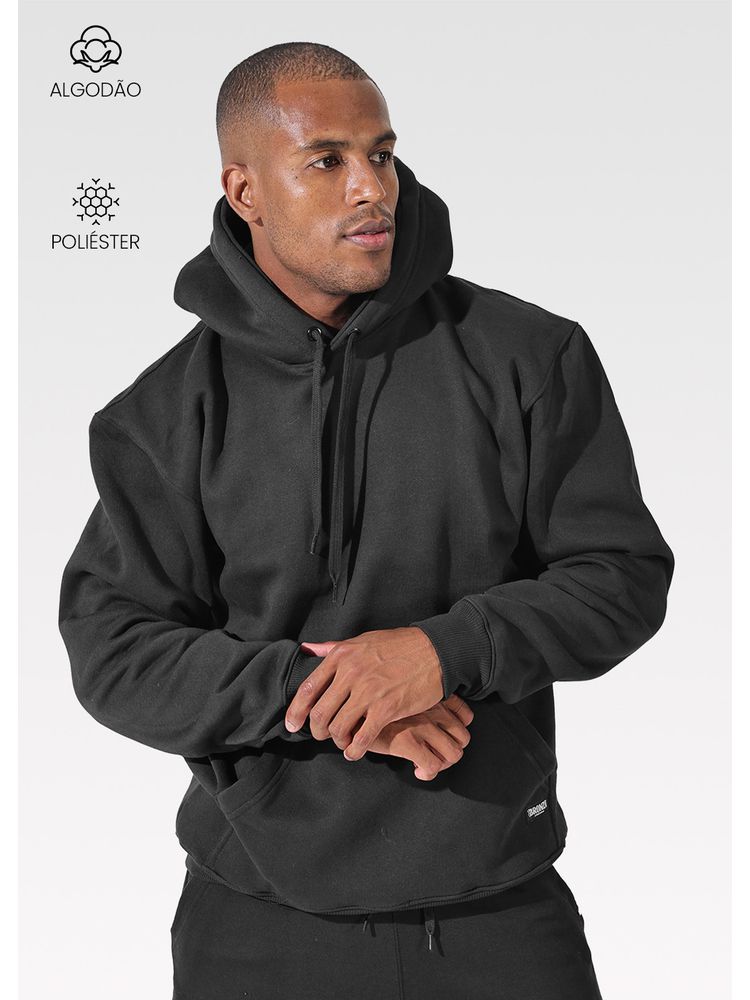 Moletom Canguru Masculino Pre... - Bronzo