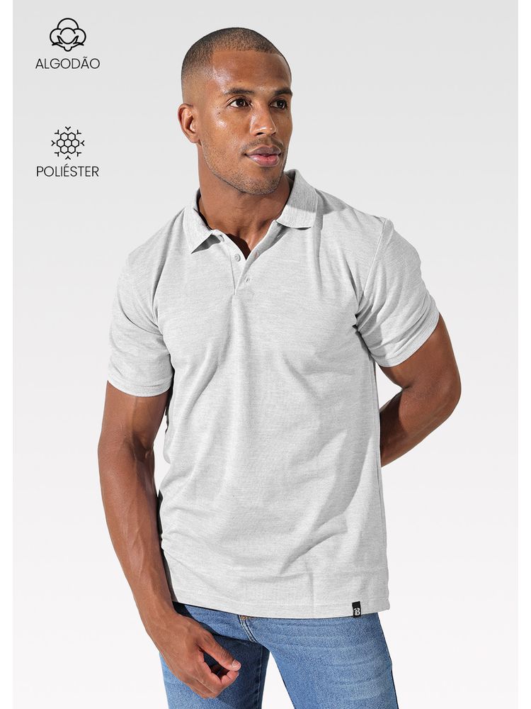 Polo Masculino Cinza Mescla - Bronzo