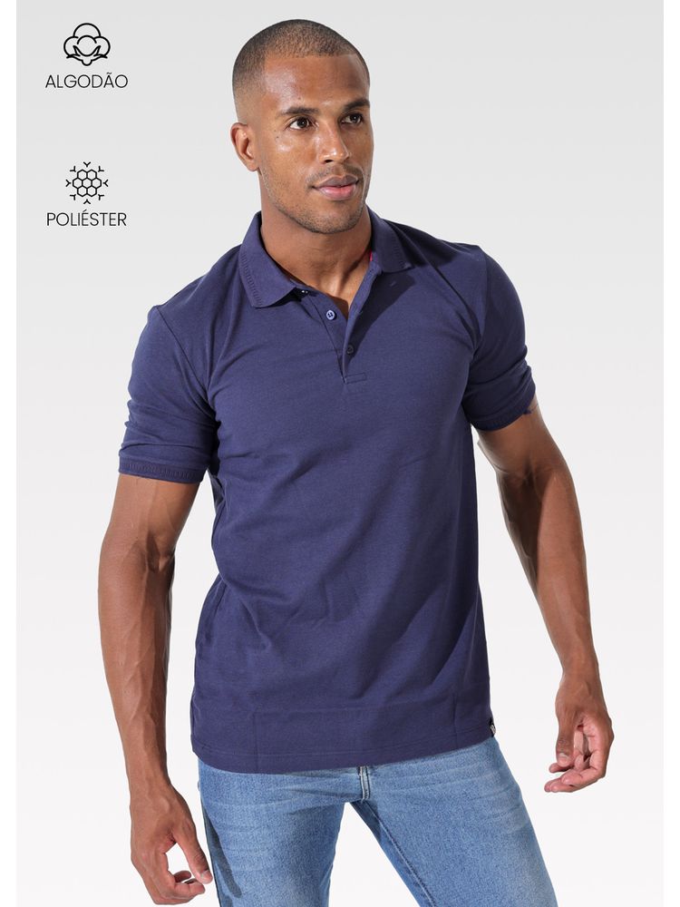 Polo Masculina Marinho - Bronzo