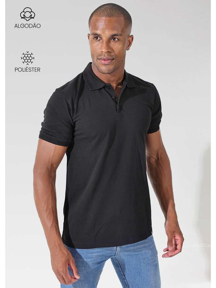  Polo Masculino Preta - Bronzo