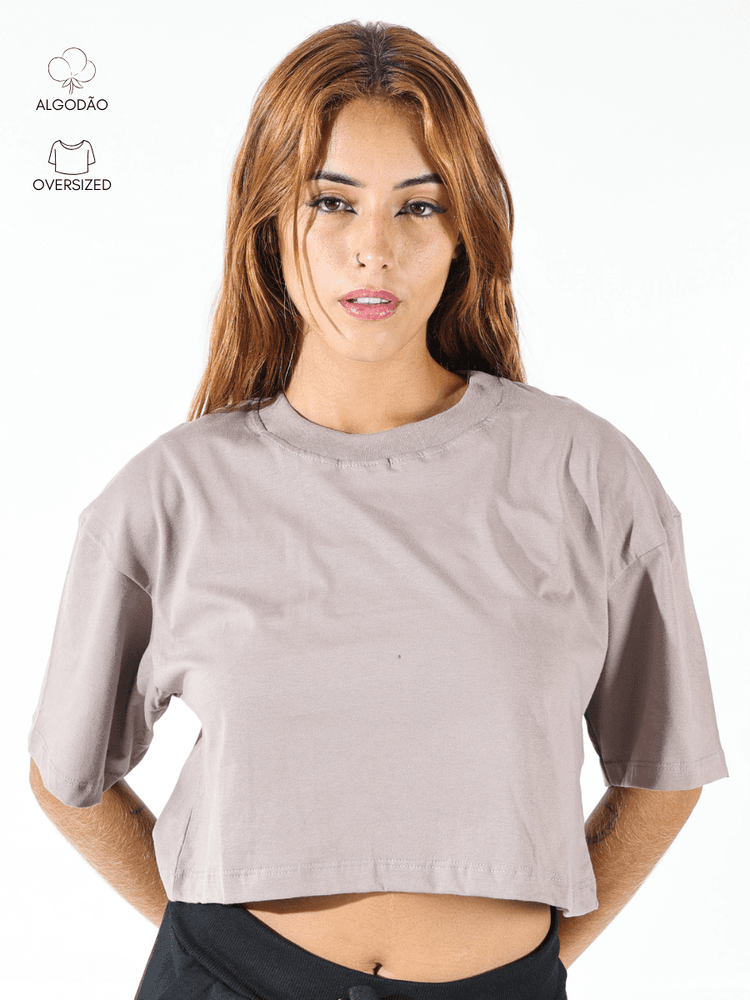 Cropped Oversized Chumbo - Bronzo
