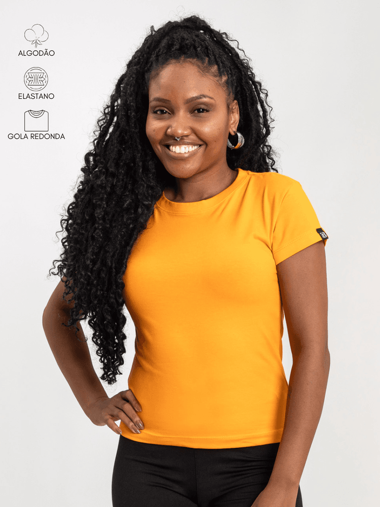Baby Look Feminina Laranja - Bronzo