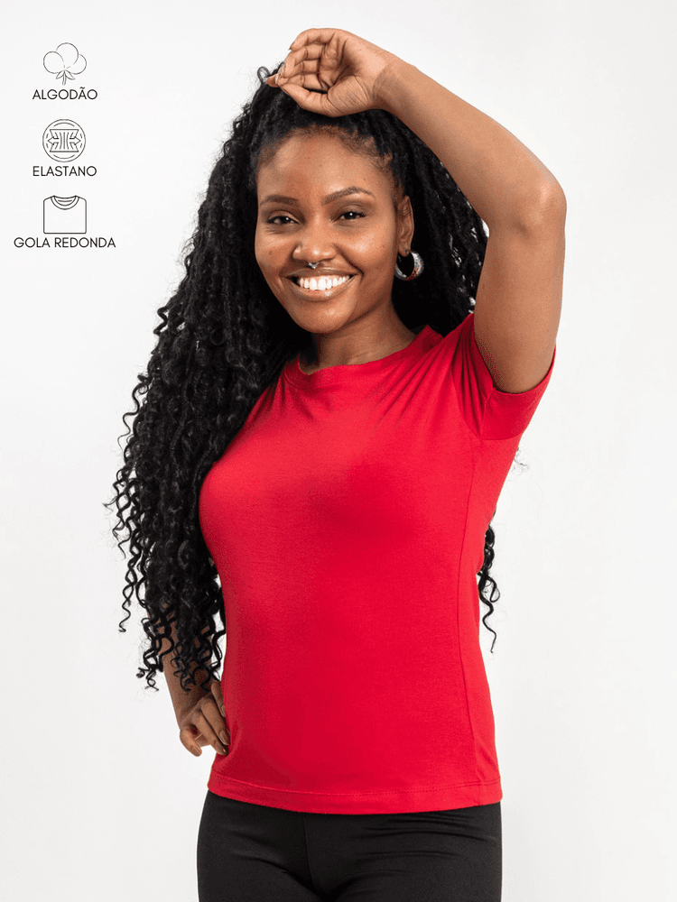 Baby Look Feminina Vermelho - Bronzo