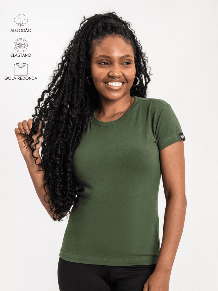 Baby Look Feminina Verde Musg... - Bronzo