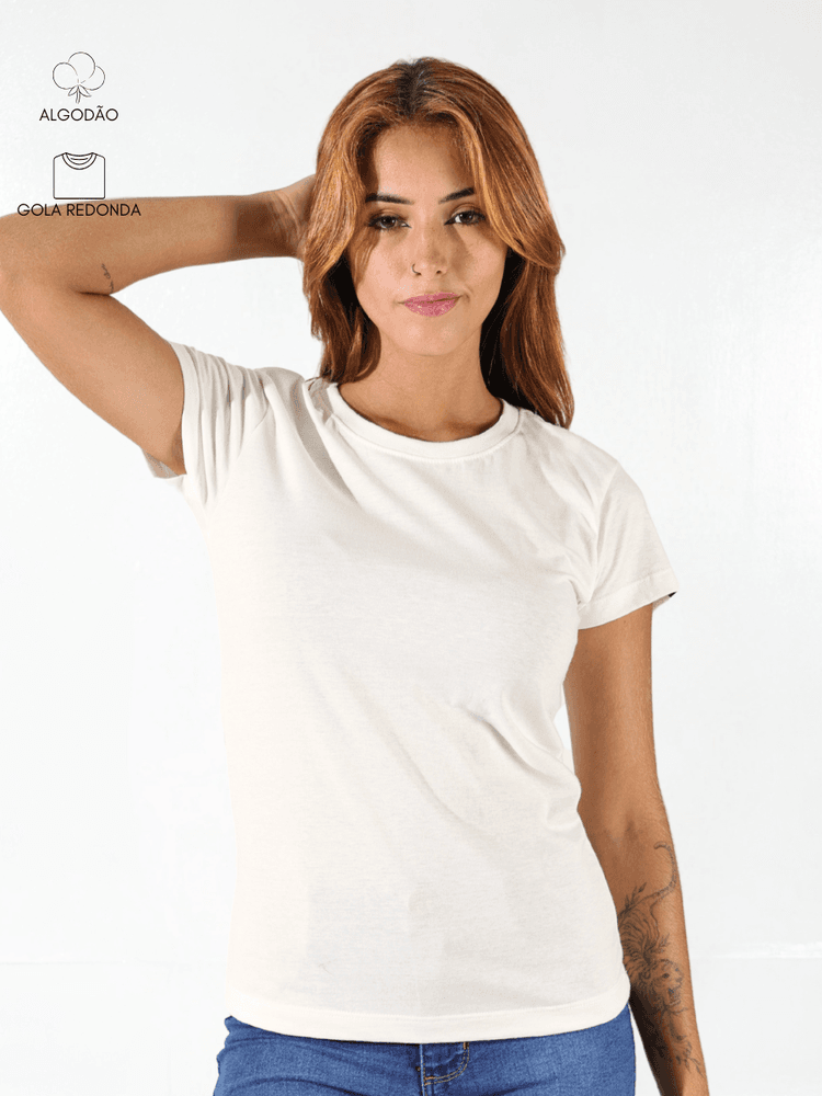 Baby Look Feminina Off White - Bronzo