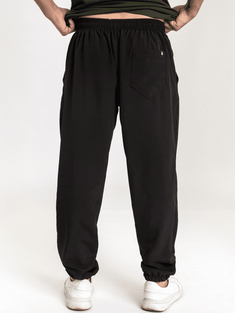 Calça Tactel Masculina Preta Com Punho