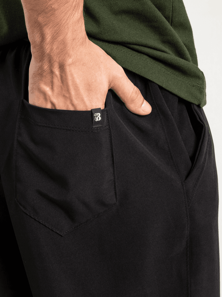 Calça Tactel Masculina Preta Com Punho