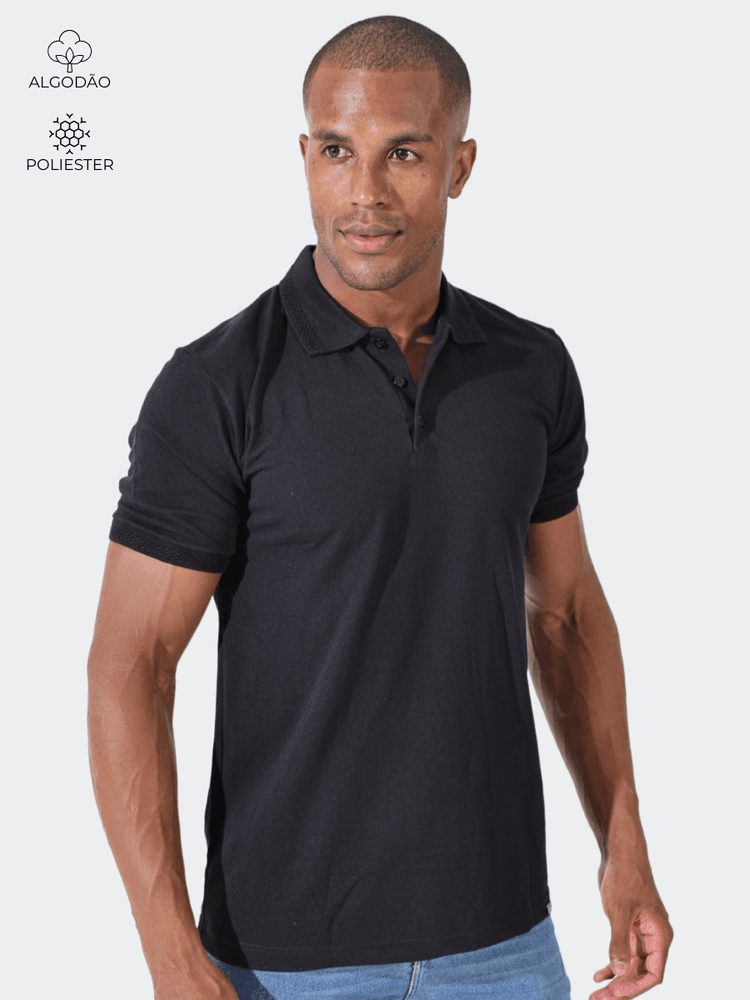  Polo Masculino Preta - Bronzo