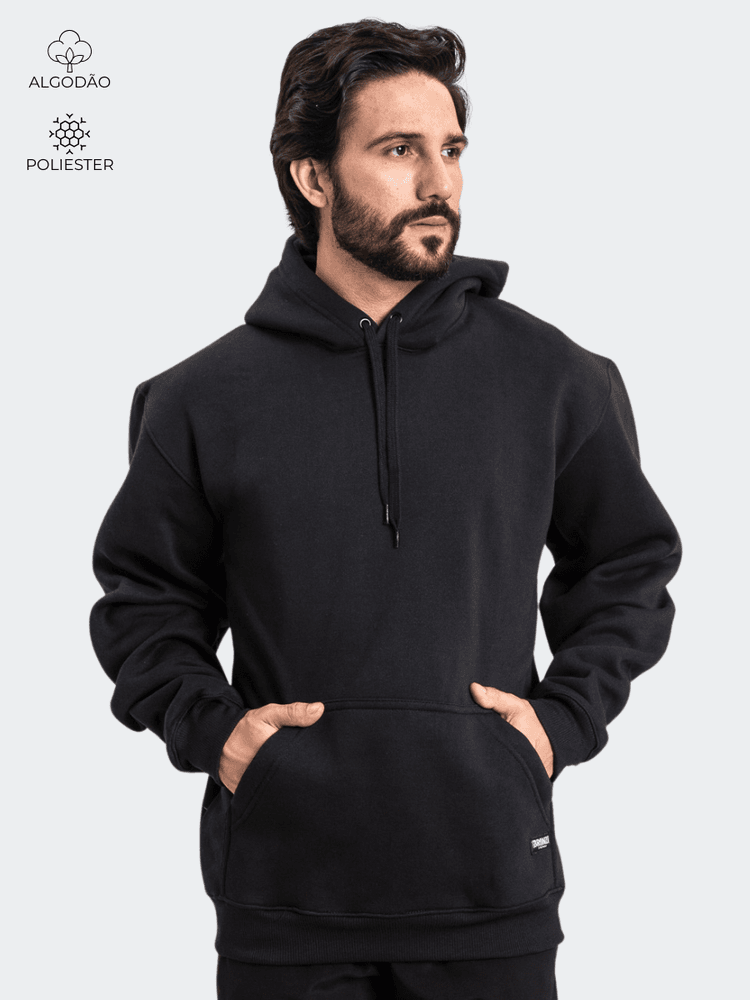 Moletom Canguru Masculino Pre... - Bronzo