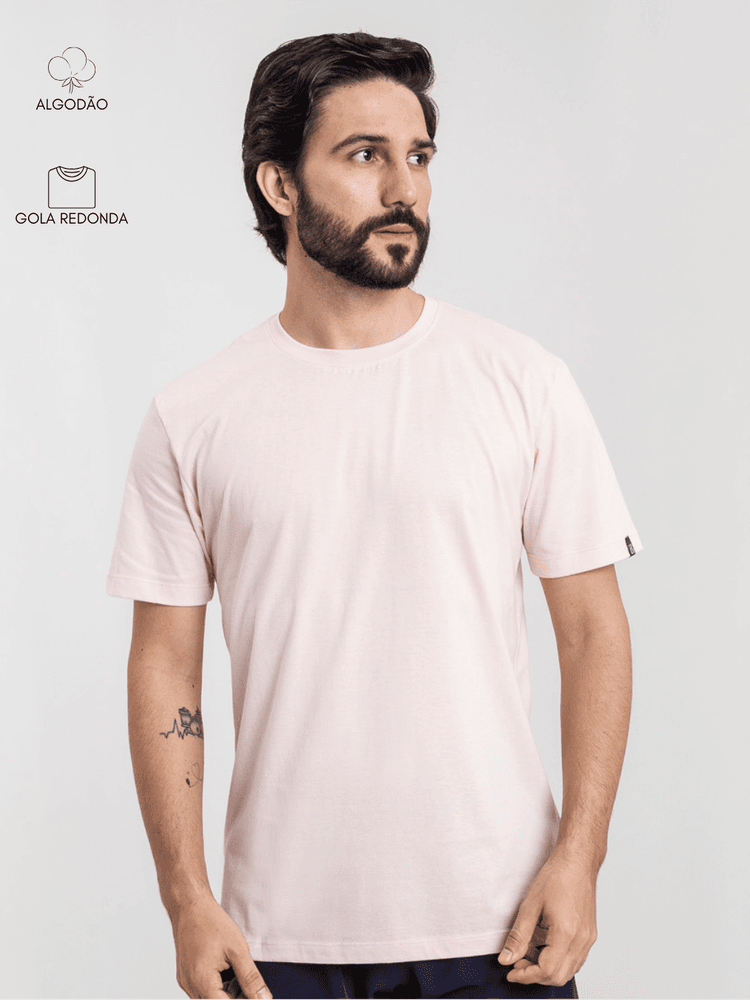 Camiseta Masculina Basic Rosa - Bronzo