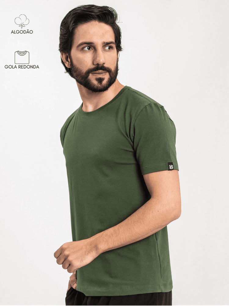 Camiseta Masculina Basic Verd... - Bronzo
