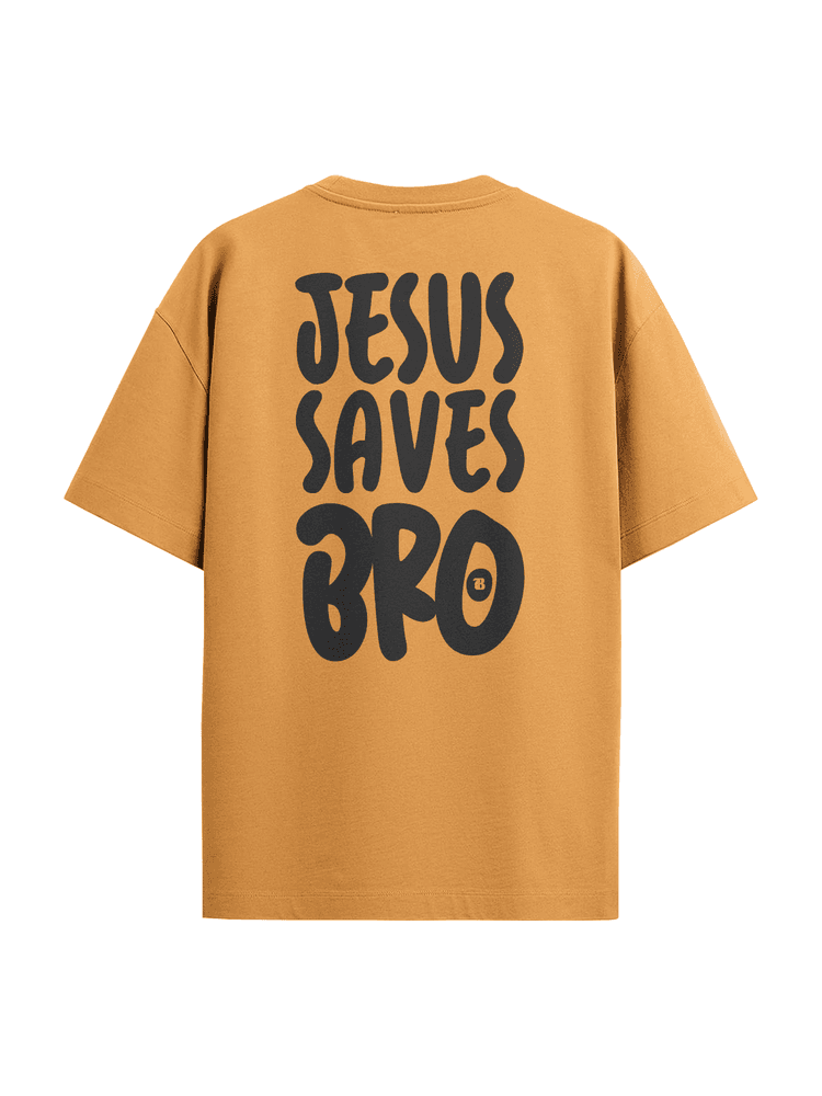 Camiseta Oversized Jesus Save... - Bronzo