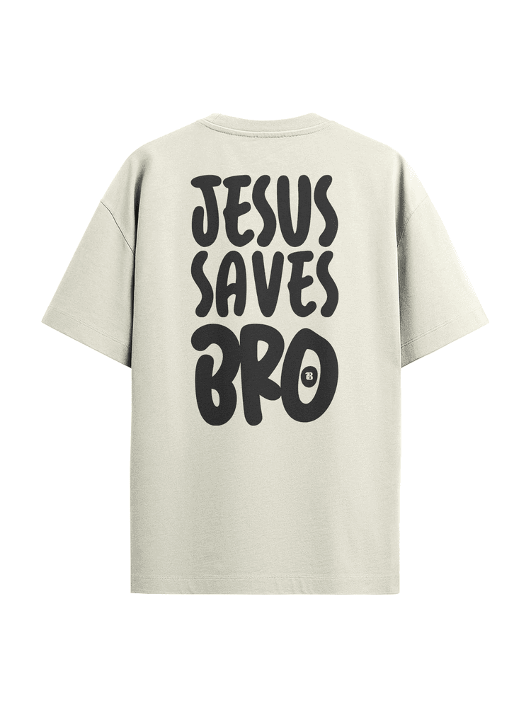 Camiseta Oversized Jesus Save... - Bronzo