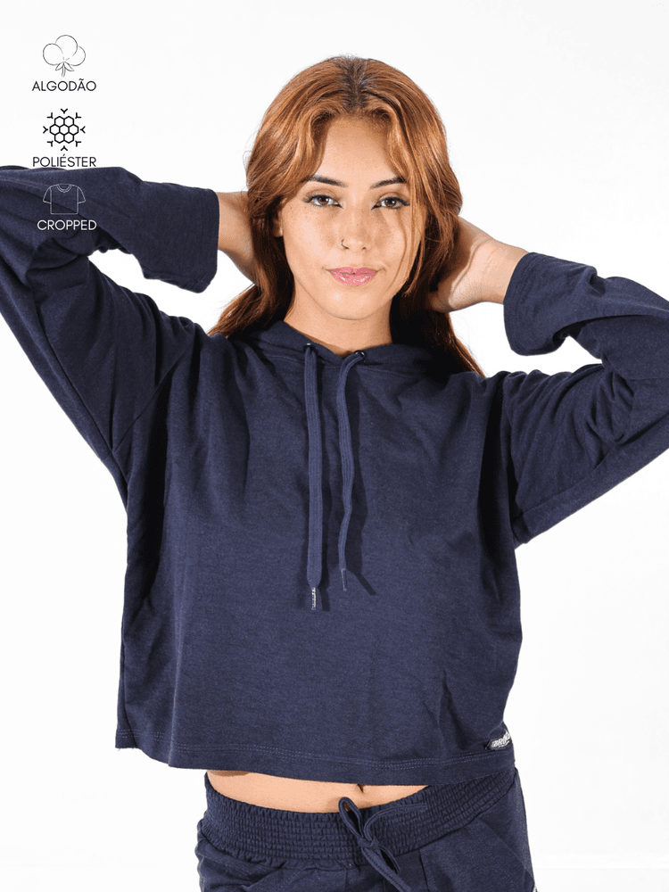 Cropped Moletinho Azul Marinh - Bronzo