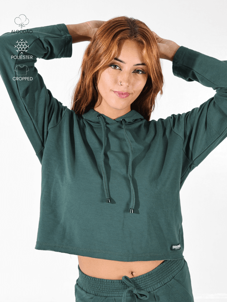 Cropped Moletinho Verde Musgo - Bronzo