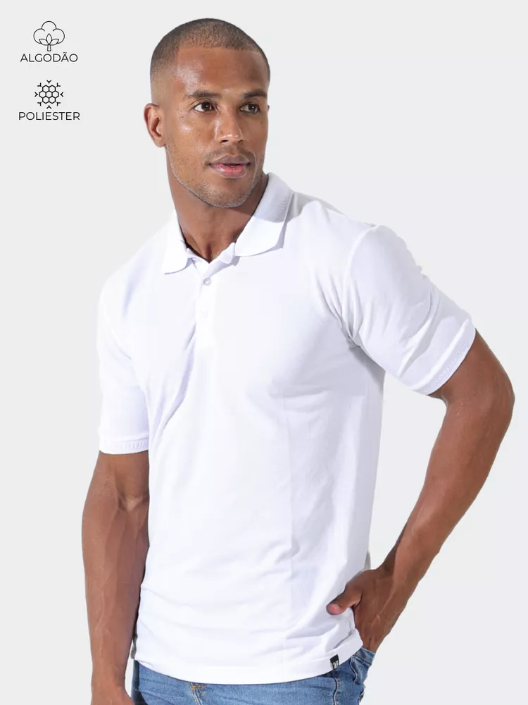  Polo Masculino Branca - Bronzo