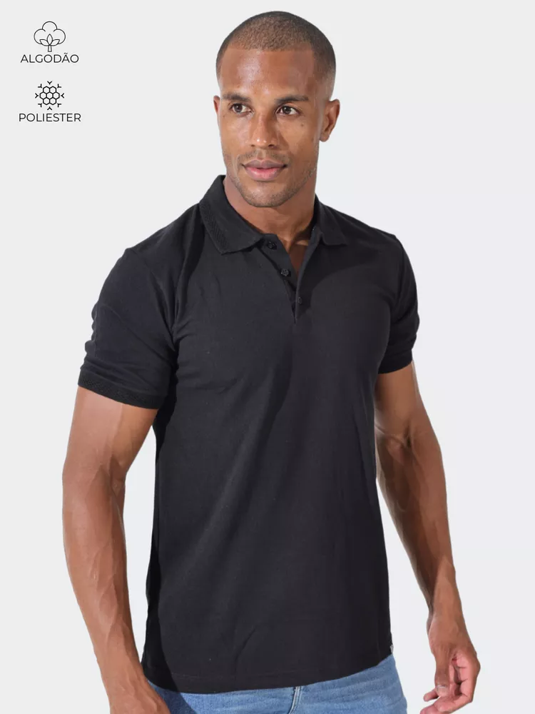  Polo Masculino Preta - Bronzo