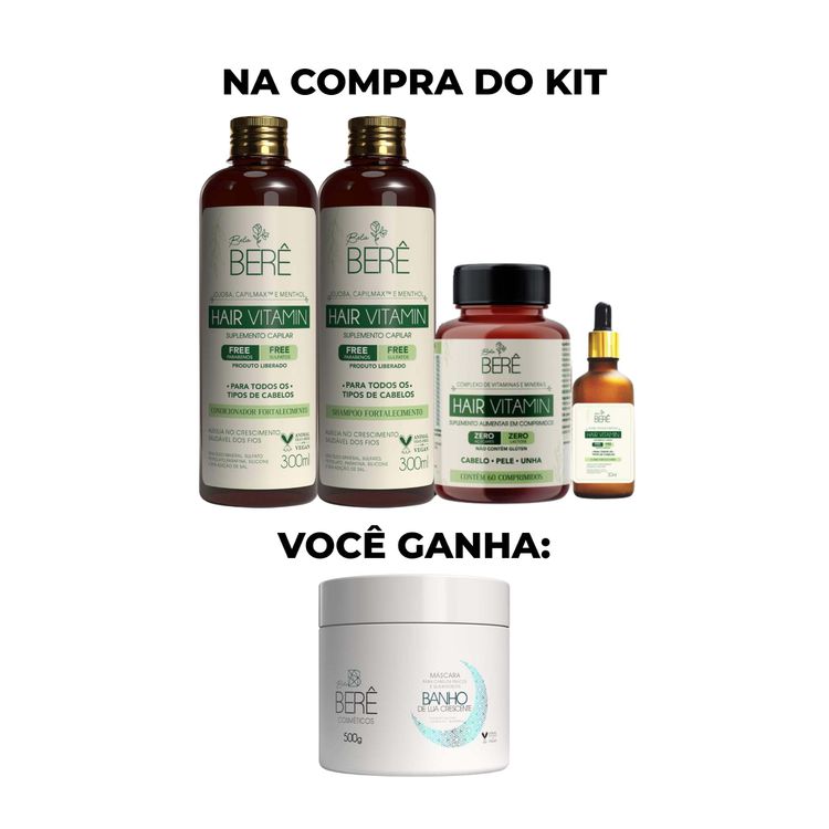 Kit Hair Vitamin Você ganha uma máscara banho de lua crescente