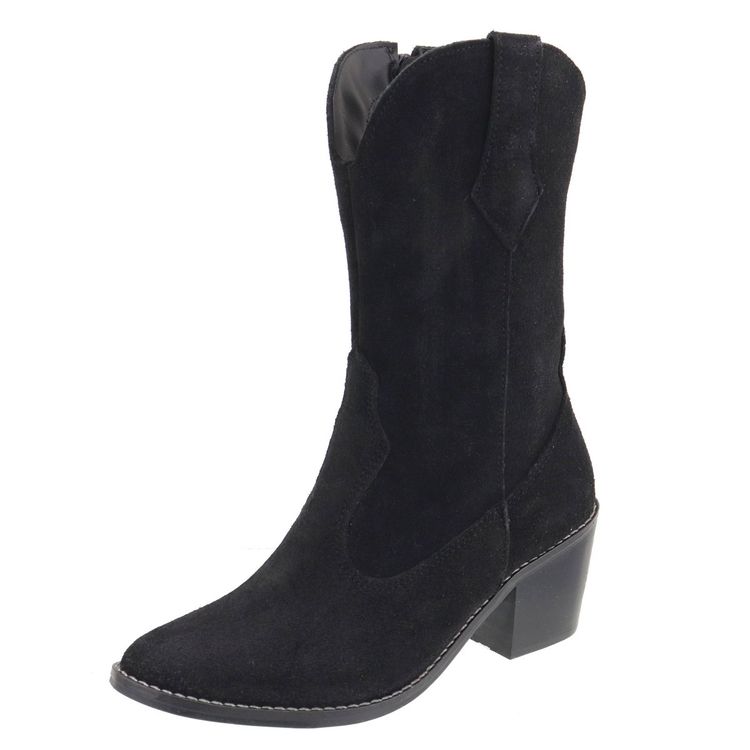 Bota Kiara Camurça Preta - KIARA-PRETA - KUENTO SHOES