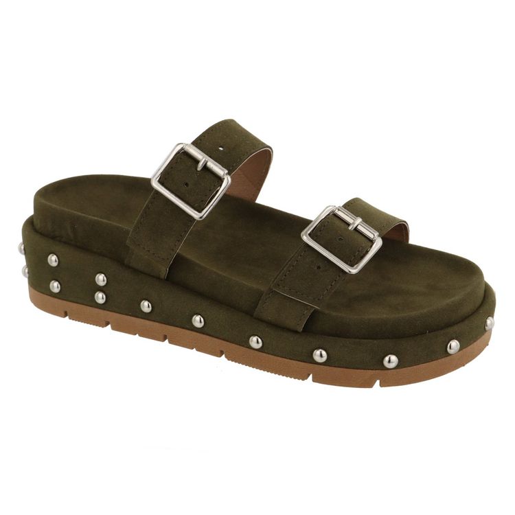 Flatform Lolla Verde Musgo - LOLLA-CAMURÇA VERDE - KUENTO SHOES