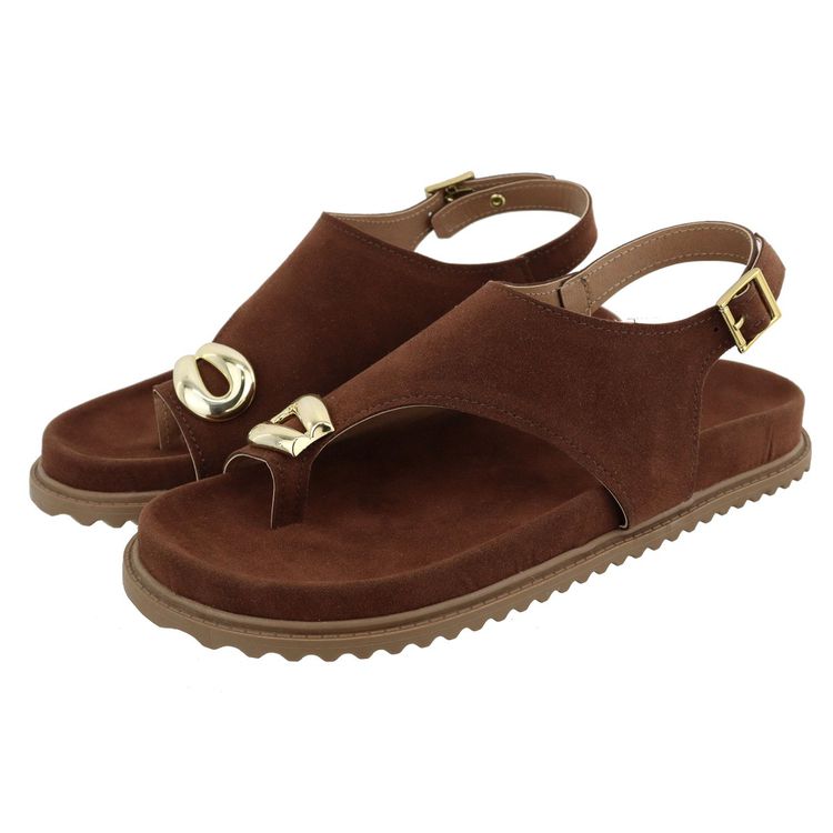 Flat Nala Camurça Marrom - NALA-CAMURÇA MARROM - KUENTO SHOES