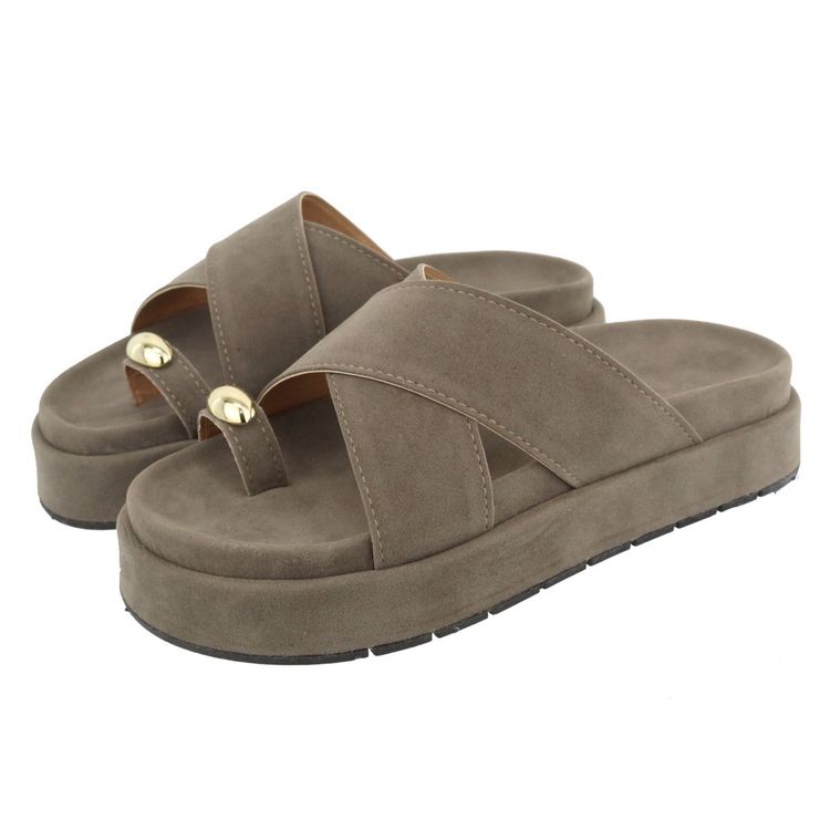 Flatform Anitta Camurça Cinza - ANITTA-CAMURÇA CIN... - KUENTO SHOES