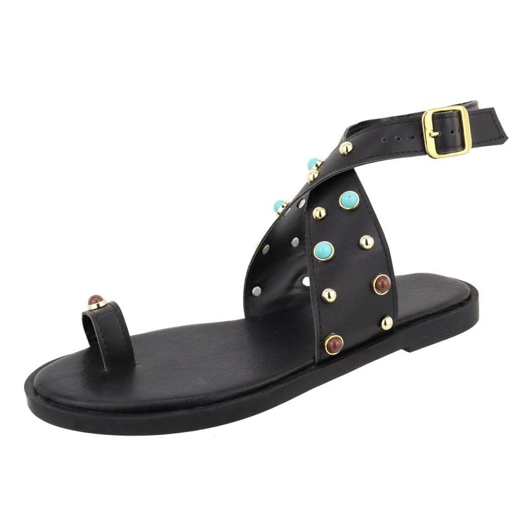 Rasteira Cora Preta - CORA-PRETA - KUENTO SHOES