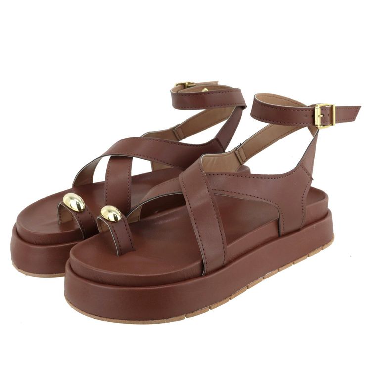 Flatform Lais Marrom - LAIS-MARROM - KUENTO SHOES