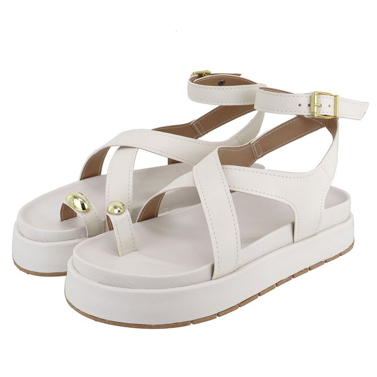 Flatform Lais Off White - LAIS-OFF WHITE - KUENTO SHOES