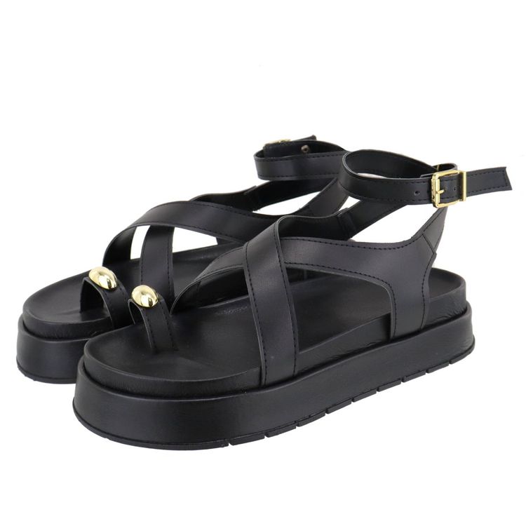 Flatform Lais Preta - LAIS-PRETA - KUENTO SHOES