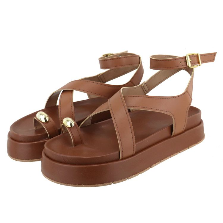Flatform Lais Caramelo - LAIS-CARAMELO - KUENTO SHOES