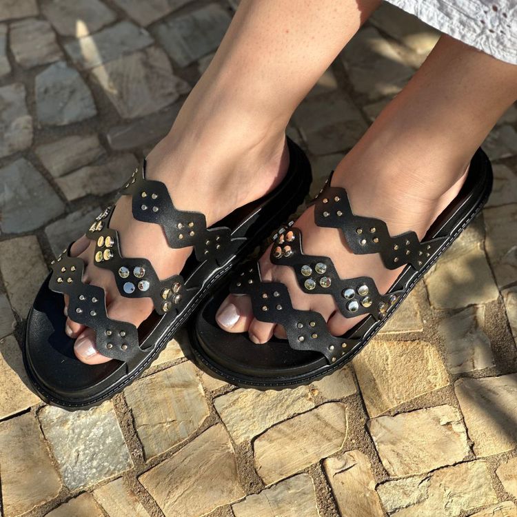 Flat Lia Preta - LIA-PRETA - KUENTO SHOES