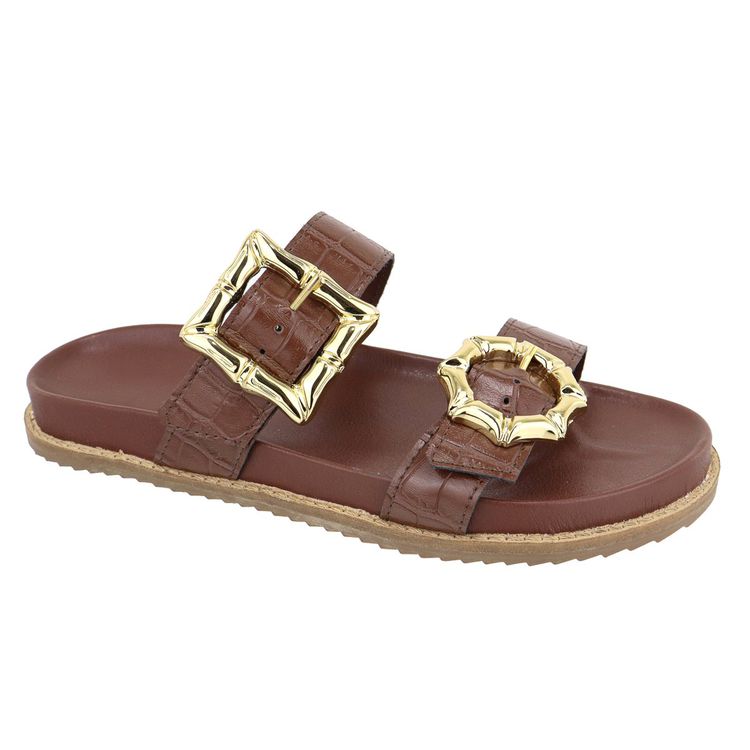 Flat Duda Croco Marrom - DUDA-MARROM - KUENTO SHOES