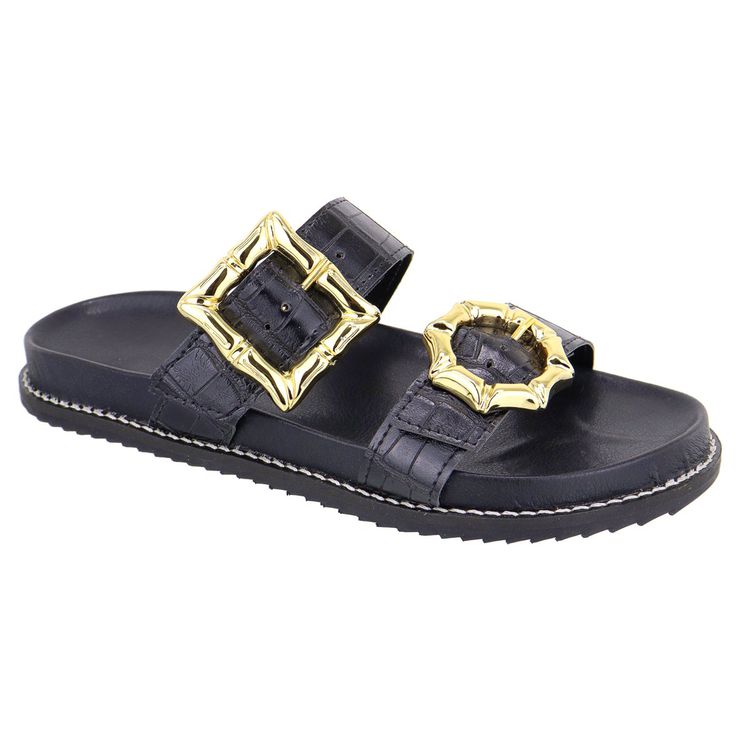 Flat Duda Croco Preta - DUDA-PRETA - KUENTO SHOES